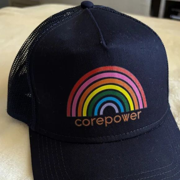 Corepower Navy Trucker Hat with Rainbow Logo - Picture 2 of 3